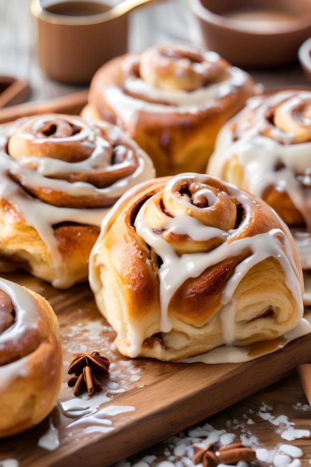 Golden Nutella puff pastry twists with flaky layers, chocolate filling, powdered sugar dusting, and fresh strawberries served beautifully.