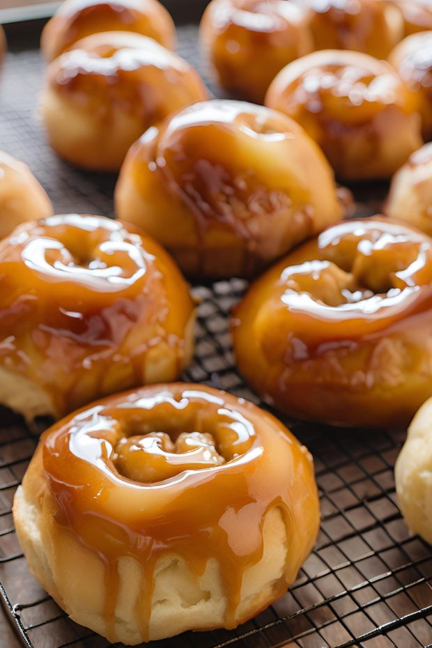 Apple cider glazed buns with a rich and tempting shiny glaze perfect for any occasion, homemade pastry recipe.