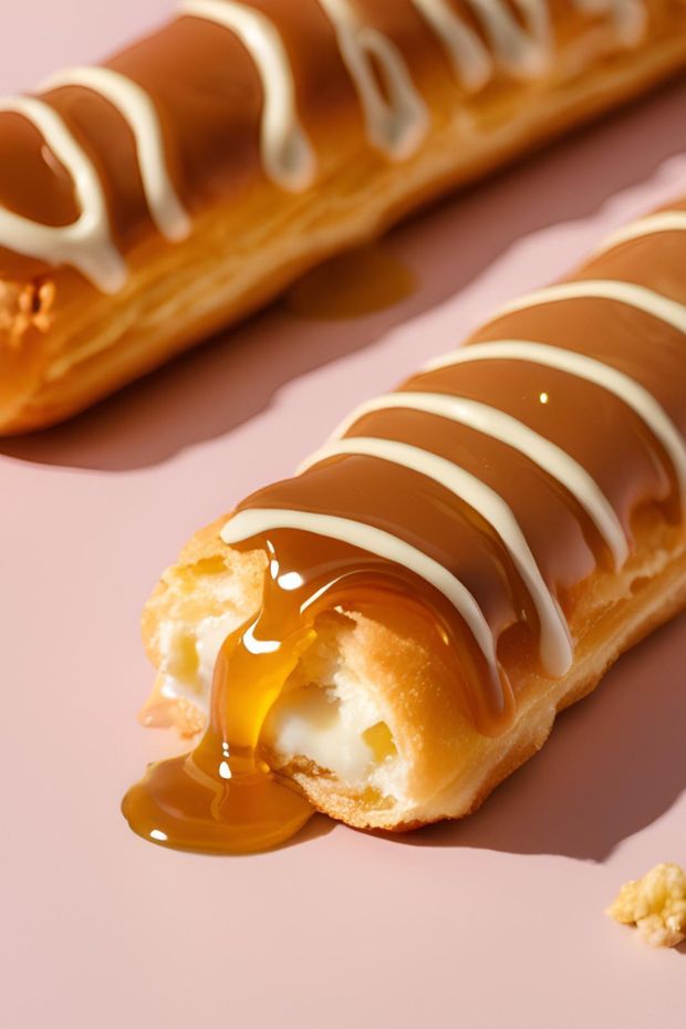 Burnt honey Eclairs filled with creamy honey filling and topped with chocolate glaze, perfect for dessert lovers.