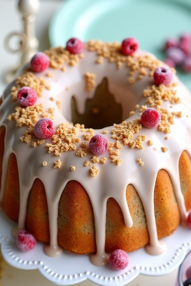 Chai-Spiced Bundt Bites topped with icing and cranberries, perfect for tea time and celebrations.