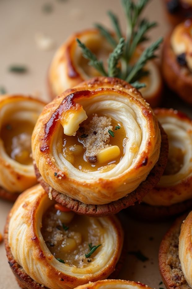 Savory fig and goat cheese pinwheels baked to golden perfection, ideal for appetizers and gatherings.