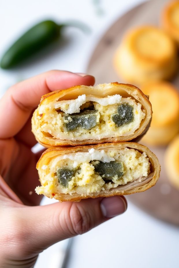Jalapeno popper hand pies filled with cream cheese and spices, perfect for snacking or gatherings.