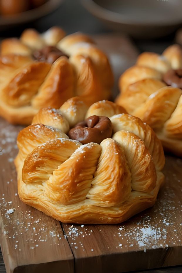 Chestnut Cream Pithivier: A puff pastry filled with sweet chestnut paste and vanilla cream, elegantly presented.