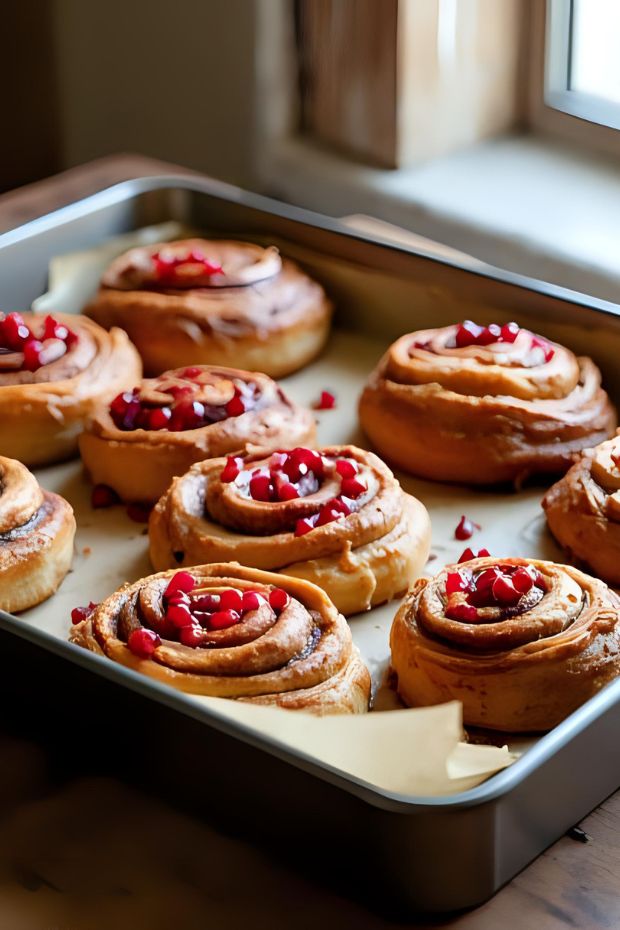 Pomegranate Molasses Chocolate Rolls featuring soft swirls of chocolate and pomegranate, perfect for any occasion.
