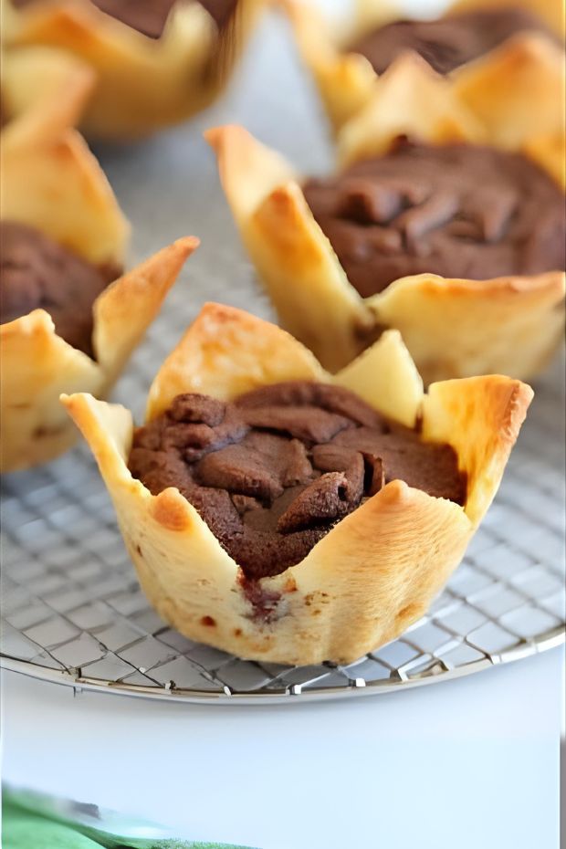 Rich and healthy Eggless Date Walnut Brownie Pastry Cups baked in crispy shells, perfect dessert choice for all occasions.