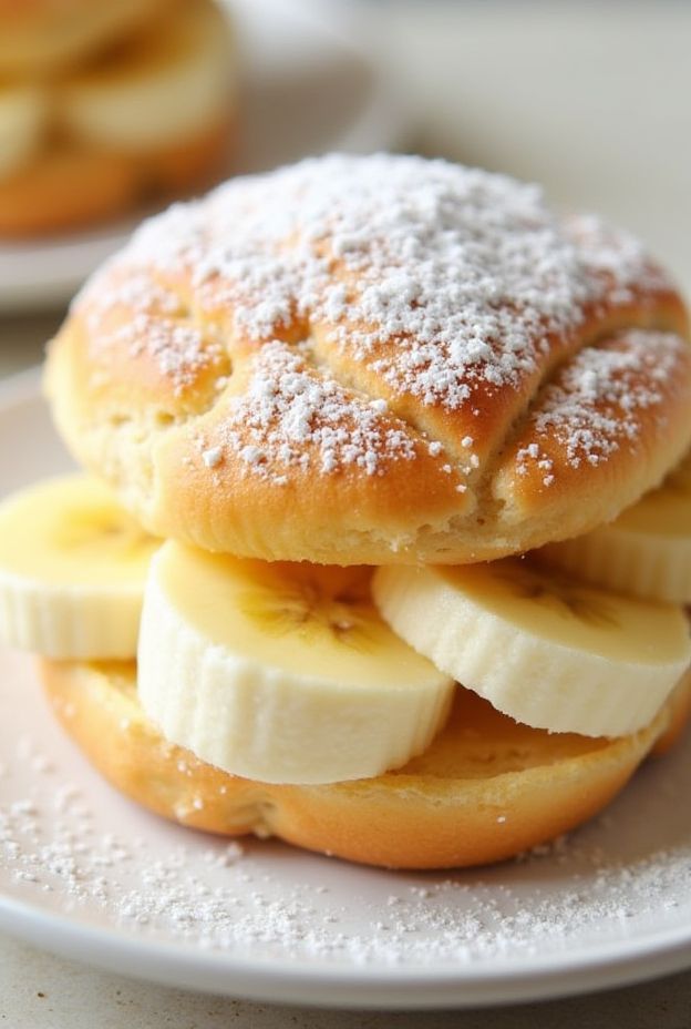 Delicious Banana Custard Napoleons featuring layers of pastry, custard, and banana slices, perfect for dessert lovers.